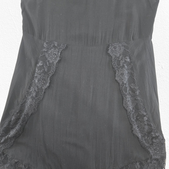 Free People Intimately Black Lace Slip Nightgown V-Neck Chemise Size Medium - Picture 3 of 11